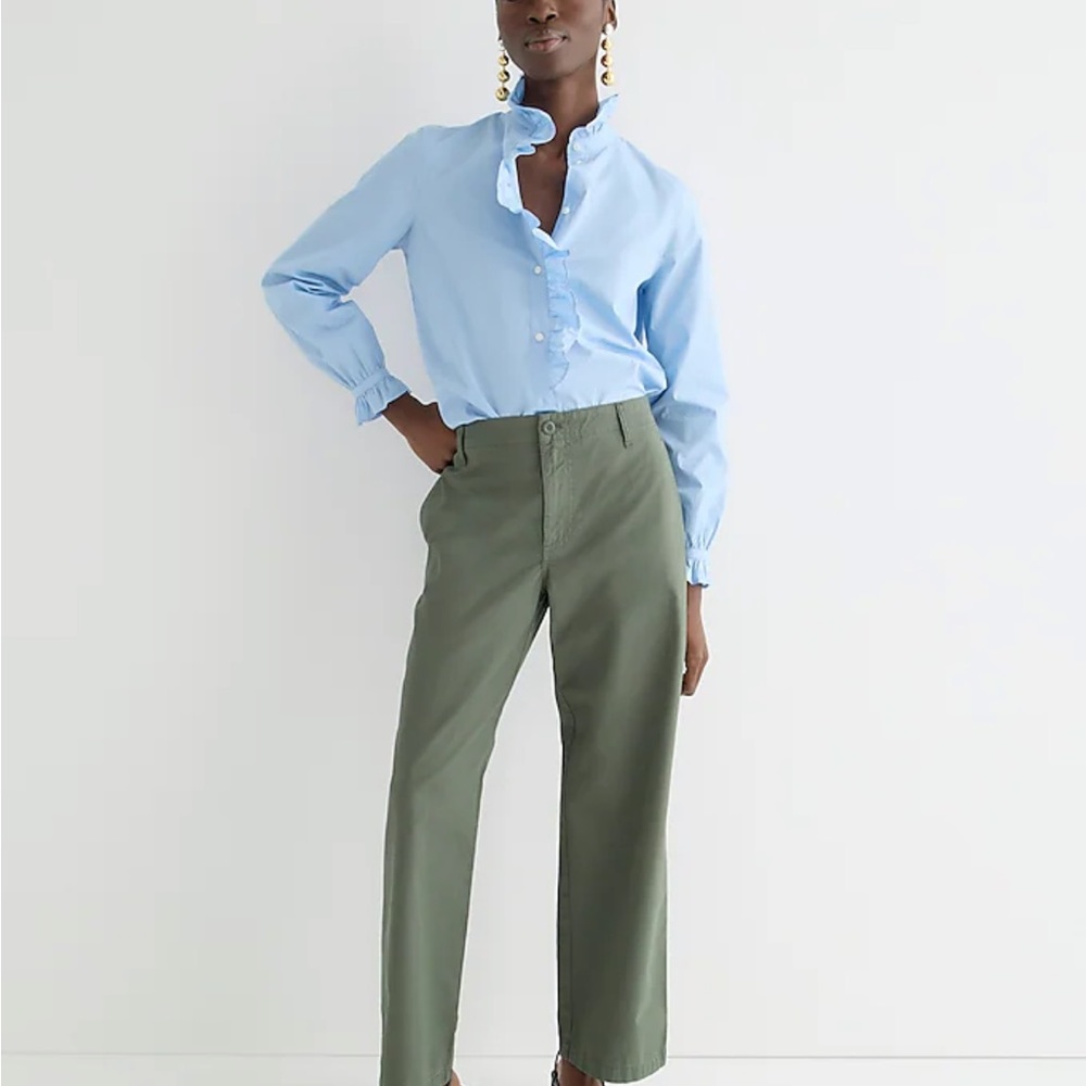 J Crew Sailor Heritage Cotton Womens Chino Pants Green 28 NWOT